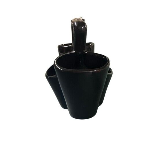 Home Essentials Black Ceramic 3D Holder Pen Art Brush Organizer with Anchor NWT - Picture 9 of 10